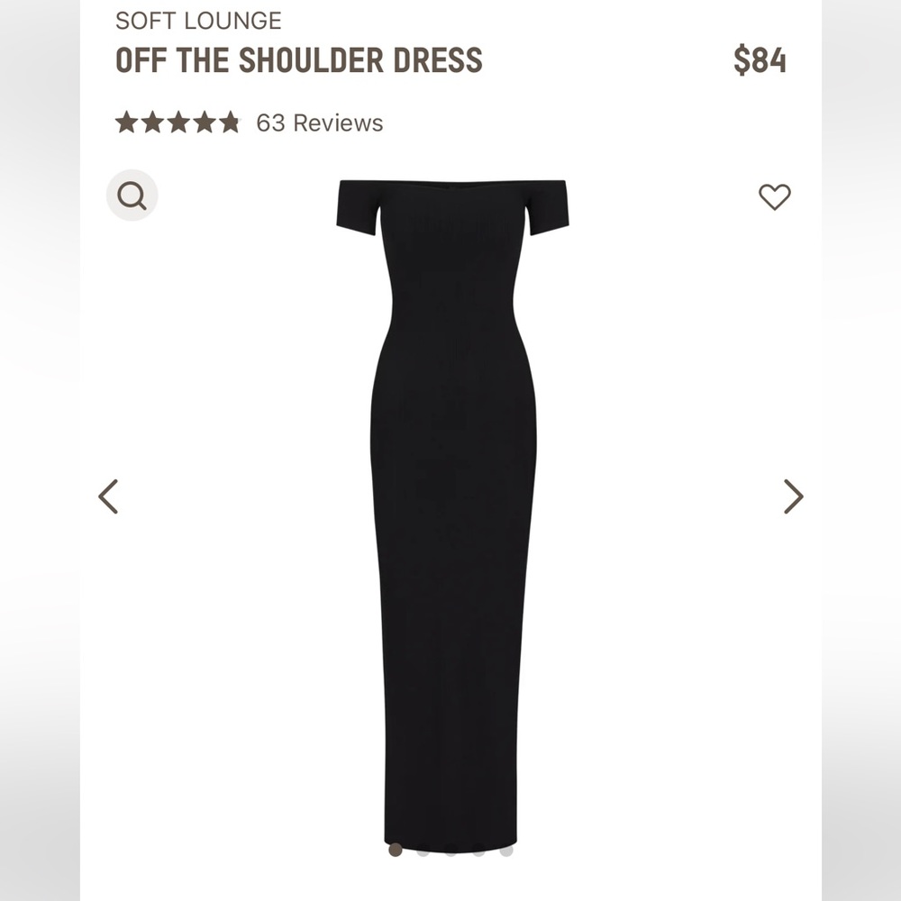 Skims soft lounge off the shoulder dress